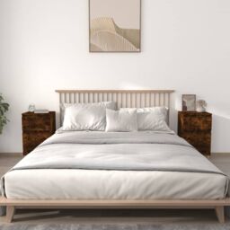 Berkfield Home Bedside Cabinets 2 pcs Smoked Oak 40x35x70 cm in Brown - Size: 40 x 35 x 70 cm - thumbnail 1