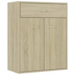 Berkfield Home Sideboard Sonoma Oak 60x30x75 cm Engineered Wood in Light Brown - Size: 60 x 30 x 75 cm - thumbnail 1