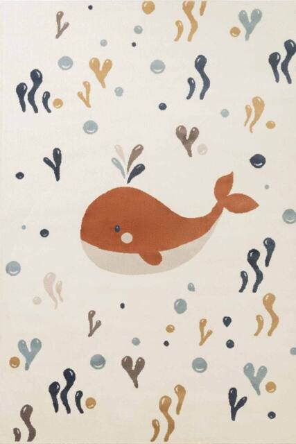 THE RUGS Adventures Kids Rug Moby Cream Multicolour Kids Bedroom Rug - Size: 200 cm x 290 cm