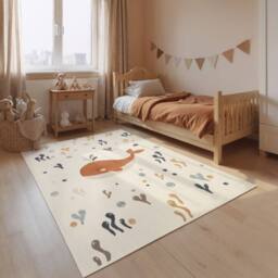 THE RUGS Adventures Kids Rug Moby Cream Multicolour Kids Bedroom Rug - Size: 200 cm x 290 cm - thumbnail 3