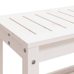 Berkfield Home Beautiful Garden Bench White 108x35x45 cm Solid Wood Pine - Size: 108 x 35 x 45 cm - thumbnail 7