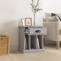Berkfield Home Bedside Cabinet Grey Sonoma 43x36x50 cm - Size: 43 x 36 x 50 cm - thumbnail 3