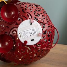 Samuel Alexander 30cm Battery Operated Filigree Santa Folk Light Decoration with LEDs in Red - thumbnail 7