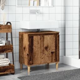 Berkfield Home Sink Cabinet Old Wood 58x33x60 cm Engineered Wood in Brown - Size: 58 x 33 x 60 cm - thumbnail 1