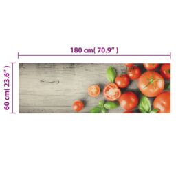 Berkfield Home Kitchen Rug Washable Tomatoes 60x180 cm Velvet in Grey - thumbnail 5