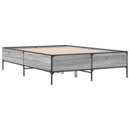 Berkfield Home Bed Frame without Mattress Grey Sonoma 135x190 cm Double - thumbnail 3