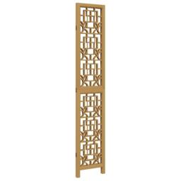 Berkfield Home Room Divider 3 Panels Brown Solid Wood Paulownia - thumbnail 5