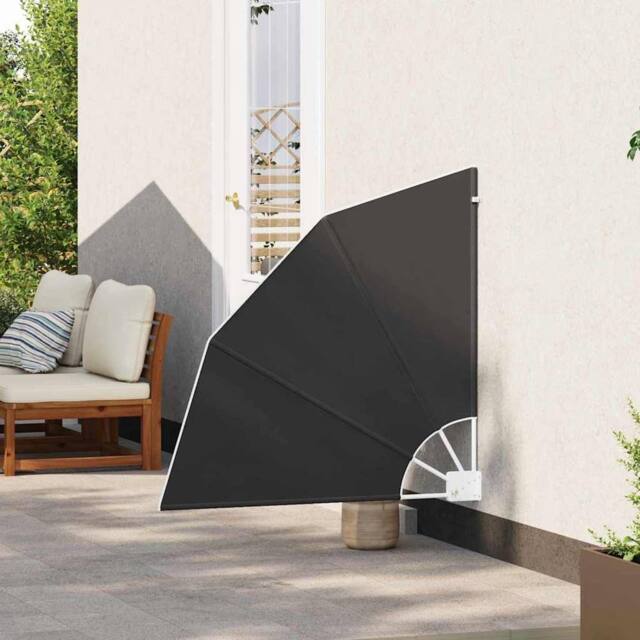 Berkfield Home Modern Balcony Privacy Screen Folding Manual Anthracite 115 x 115 in Black - image 1