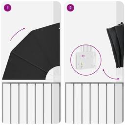 Berkfield Home Modern Balcony Privacy Screen Folding Manual Anthracite 115 x 115 in Black - thumbnail 8