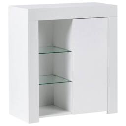 Wyld and Coco White MDF Sideboard - One Door Cabinet with LED Lighting - thumbnail 2