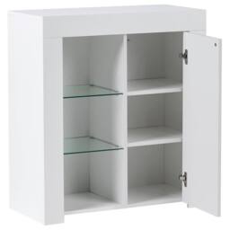 Wyld and Coco White MDF Sideboard - One Door Cabinet with LED Lighting - thumbnail 4