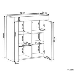 Wyld and Coco White MDF Sideboard - One Door Cabinet with LED Lighting - thumbnail 3