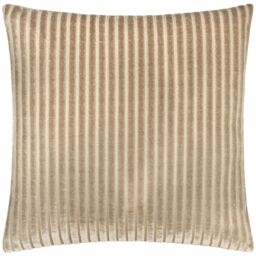 Paoletti Savoy Stripe Velvet Cushion in Beige - Size: 50 cm x 50 cm - thumbnail 2
