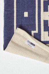 Homescapes Halmstad Scandi Style 100% Cotton Printed Rug in Blue - Size: 120 cm x 170 cm - thumbnail 5