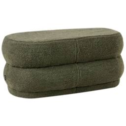 Wyld and Coco Bouclé Green Upholstered Bed Bench Stool - thumbnail 3