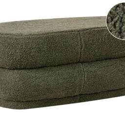 Wyld and Coco Bouclé Green Upholstered Bed Bench Stool - thumbnail 2