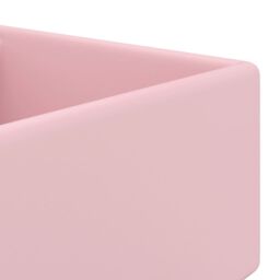 Berkfield Home Luxury Basin Overflow Square Matt Pink 41x41 cm Ceramic - thumbnail 4