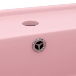 Berkfield Home Luxury Basin Overflow Square Matt Pink 41x41 cm Ceramic - thumbnail 5