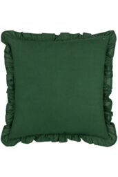 Paoletti Montrose 100% Cotton Fringed Leaf Cushion in Bottle Green - Size: 50 cm x 50 cm - thumbnail 2