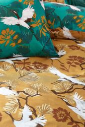 Furn Demoiselle Botanical Reversible Duvet Cover Set in Mustard - Size: Single - thumbnail 3