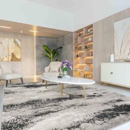 Desire Rugs Elysium Modern Abstract Action Area Rug Metallic Sheen- Mist in Grey - Size: 200 cm x 290 cm - thumbnail 6