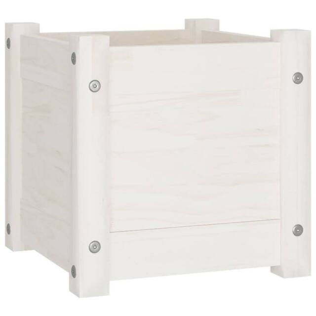 Berkfield Home Garden Planter White 31x31x31 cm Solid Pinewood - Size: 31 x 31 x 31 cm - image 1