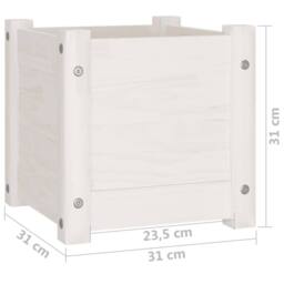 Berkfield Home Garden Planter White 31x31x31 cm Solid Pinewood - Size: 31 x 31 x 31 cm - thumbnail 8