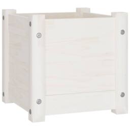 Berkfield Home Garden Planter White 31x31x31 cm Solid Pinewood - Size: 31 x 31 x 31 cm