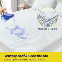 Brightr Sleep Waterproof Mattress Protector in White - Size: Super King - thumbnail 4