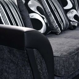 Furnishings For Less UK Lisbon Black & Grey Fabric Sofa Suite 3 Seater & 2 Seater - thumbnail 3