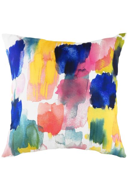 Evans Lichfield Aquarelle Brushstrokes Abstract Hand-Painted Watercolour Printed Cushion - Size: 43 cm x 43 cm - image 1