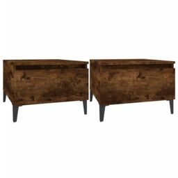 Berkfield Home Side Tables 2 pcs Smoked Oak 50x46x35 cm Engineered Wood in Brown - Size: 50 x 46 x 35 cm - thumbnail 2