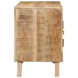 Berkfield Home TV Cabinet 105x46x32 cm Solid Wood Rough Mango in Brown - Size: 105 x 46 x 32 cm - thumbnail 3
