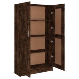 Berkfield Home Book Cabinet Smoked Oak 82.5x30.5x150 cm Engineered Wood in Brown - thumbnail 7