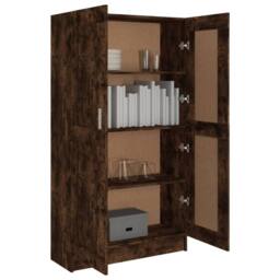 Berkfield Home Book Cabinet Smoked Oak 82.5x30.5x150 cm Engineered Wood in Brown - thumbnail 4