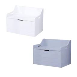 Havendro WOODEN TOY BOX LARGE WHITE STORAGE UNIT KIDS TOYS BEDROOM CHEST in Warm White - Size: 100g