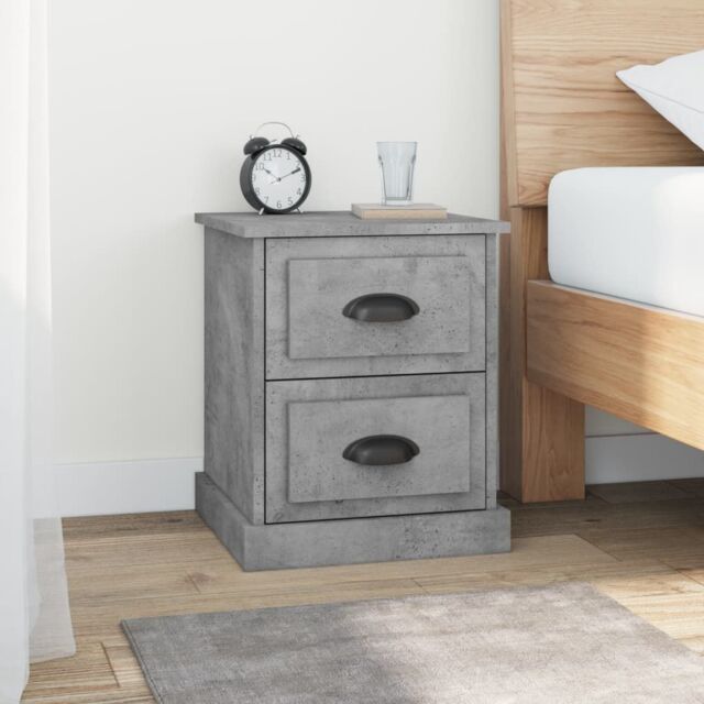 Berkfield Home Bedside Cabinets 2 pcs Concrete Grey 39x39x47.5 cm Engineered Wood - image 1