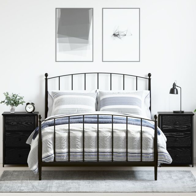 Berkfield Home Black Oak Nightstand Set Black Oak Engineered Wood Medium Drawers - image 1