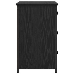 Berkfield Home Black Oak Nightstand Set Black Oak Engineered Wood Medium Drawers - thumbnail 8