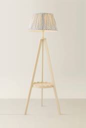 ValueLights Morrigan Ditsy Floral Shade Scallop Cream Tripod Floor Lamp & Bulb - thumbnail 3