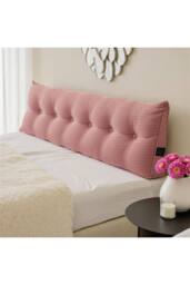 Living and Home Wedge Headboard Pillow with Removable Cover in Pink - Size: Medium - thumbnail 1