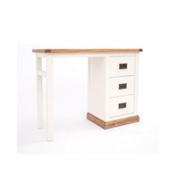 Cabinet Bits Tropea 3 Drawer Desk - Dressing Table Brass Drop Handle in Off-White - thumbnail 2