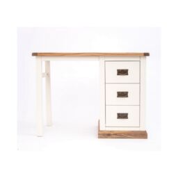 Cabinet Bits Tropea 3 Drawer Desk - Dressing Table Brass Drop Handle in Off-White - thumbnail 1