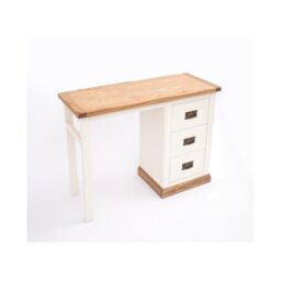 Cabinet Bits Tropea 3 Drawer Desk - Dressing Table Brass Drop Handle in Off-White - thumbnail 3