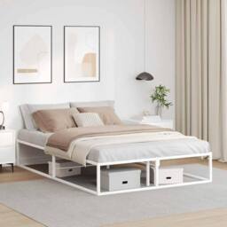 Berkfield Home Bed Frame without Mattress White 140x200 cm Metal - thumbnail 2