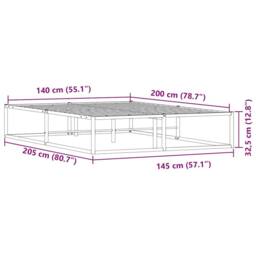 Berkfield Home Bed Frame without Mattress White 140x200 cm Metal - thumbnail 9