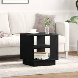 Berkfield Home Elegant Coffee Table Black Oak 40x40x43 cm Engineered Wood - Size: 40 x 40 x 43 cm - thumbnail 4