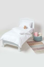 Homescapes Cotton Cot Bed Fitted Sheets 200 Thread Count, 2 Pack in White - thumbnail 2