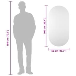 Berkfield Home Mirror 100x50 cm Glass in White - thumbnail 7