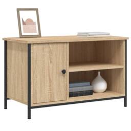 Berkfield Home TV Cabinet Sonoma Oak 80x40x50 cm Engineered Wood in Light Brown - Size: 80 x 40 x 50 cm - thumbnail 1